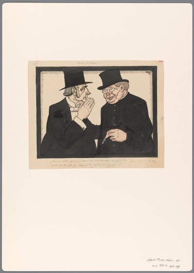 Design for a Political Cartoon on the Old Age Act: Among Brothers by Albert Hahn (I)