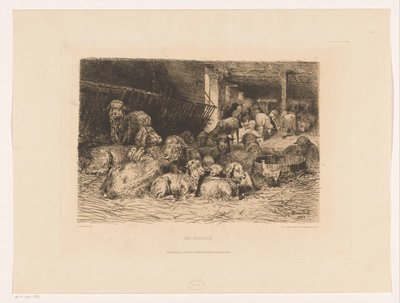 Interior of a Sheepfold by Albert Heinrich Brendel