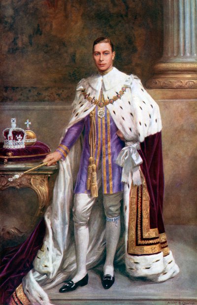 King George VI in coronation robes, 1937 by Albert Henry Collings