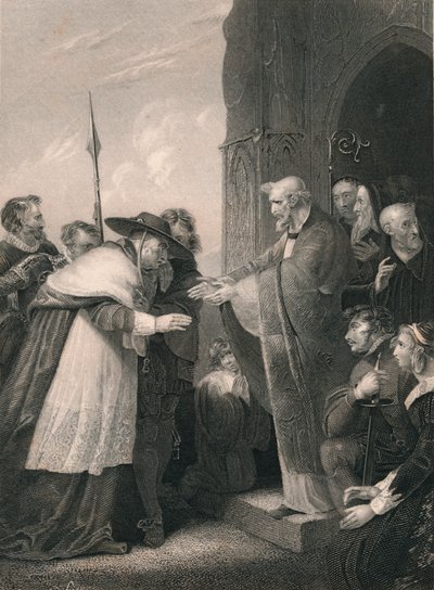 Cardinal Wolsey Entering The Abbey of Leicester, 1530 by Albert Henry Payne