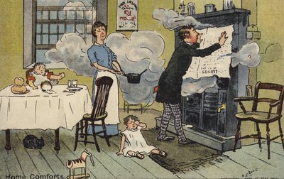 Cartoon of a Family in a Smoke-Filled Room by Albert Jnr. Ludovici