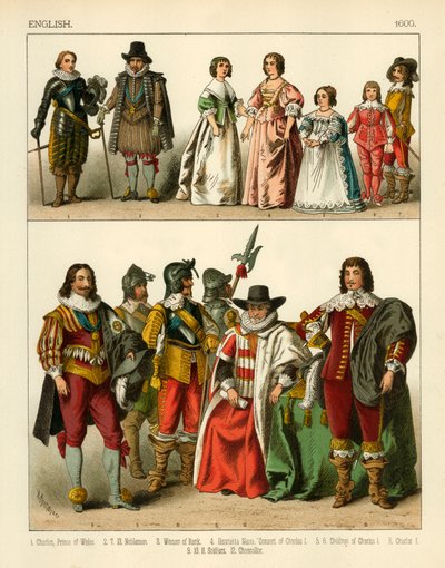 English Costume 1600 by Albert Kretschmer