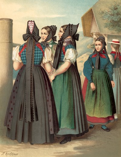 German costume, Baden, Simonswald-Waldkirch-Donaueschingen by Albert Kretschmer