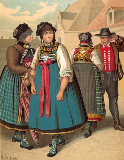 German Costume, Bayern, Dachau by Albert Kretschmer