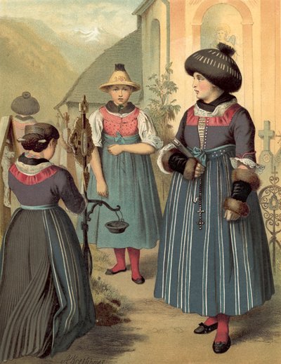 German Costume, Tyrol, Passeyer by Albert Kretschmer
