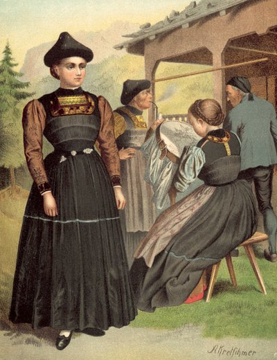 German costume, Vorarlberg, Bregenzerwald by Albert Kretschmer