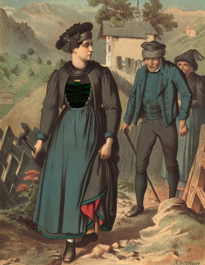 German Costume, Vorarlberg, Klosterthal by Albert Kretschmer