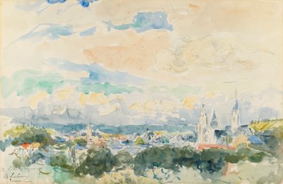 Sketch of a Village, late 19th-early 20th Century by Albert Lebourg