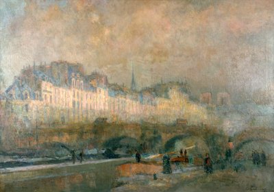 View of the Pont Neuf and the Ile de la Cité, Paris by Albert Lebourg