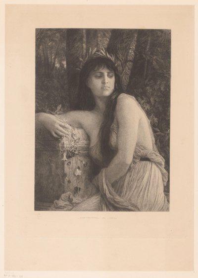 Woman with Laurel Wreath, Possibly a Muse by Albert Ludovic Paul Emile Antony Duvivier