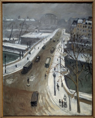 Bridge Neuf in Paris under the Snow by Albert Marquet