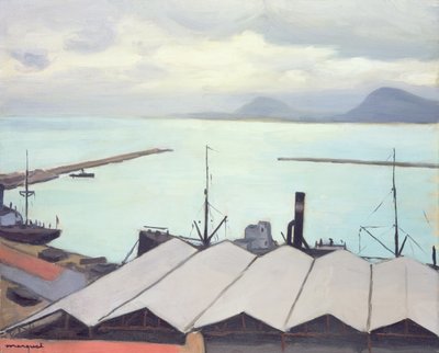 Hangars in the Port de Bougie, Algeria by Albert Marquet