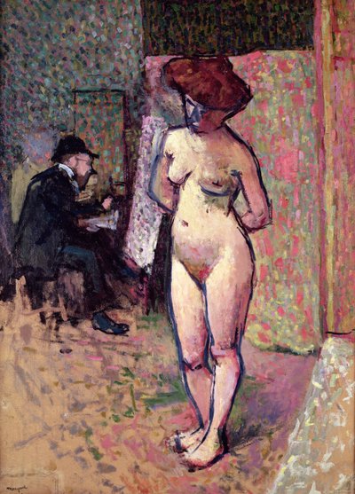 Matisse Painting in the Studio of Manguin by Albert Marquet
