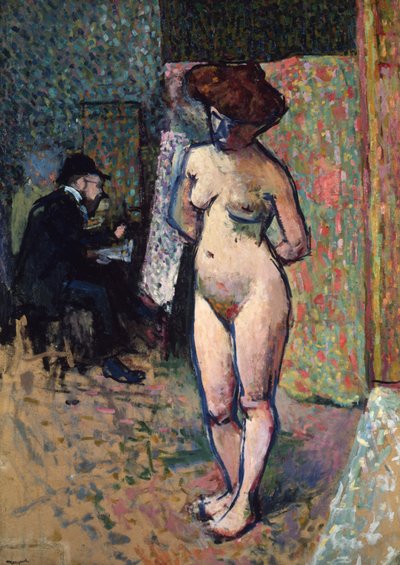 Matisse Painting in the Studio of Manguin by Albert Marquet