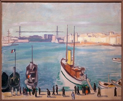 The Port of Marseille - In the background, one can see the ferry bridge by Albert Marquet