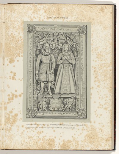 Gravestone in the Church in Schettens of Sybrand van Osinga (1623) and His Wife Atke van Aggema (1619) by Albert Martin