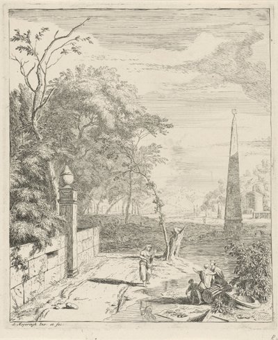 Landscape with an Obelisk by Albert Meyering
