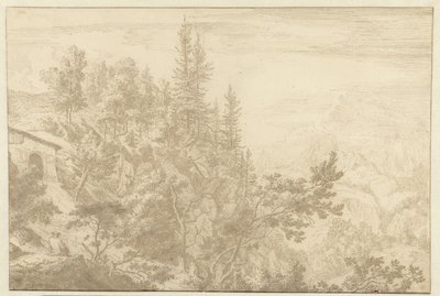Mountain Landscape with a View of the Loibl Pass by Albert Meyering