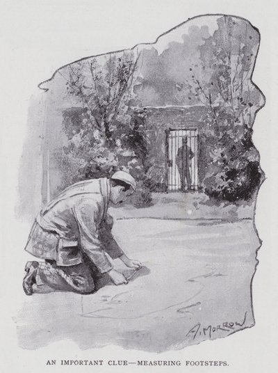 An important clue, measuring footsteps by Albert Morrow