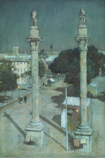 Moonlight - Alameda de Hércules, Seville by Albert Moulton Foweraker