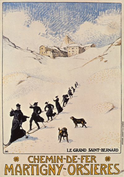 Poster Advertising the French Railway from Martigny to Orsieres, 1913 by Albert Muret