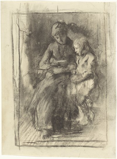 A Mother Reading with Her Little Daughter by Albert  Neuhuys