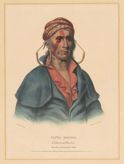 Payta Kootha, a Shawnee Warrior by Albert Newsam, after Henry Inman, after Charles Bird King