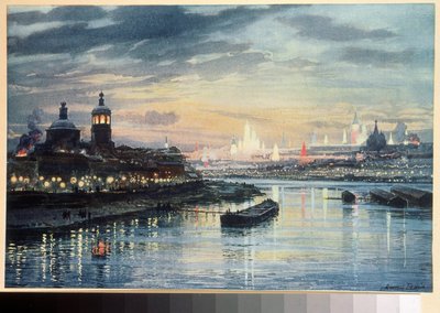 Illumination in Moscow by Albert Nikolayevich Benois