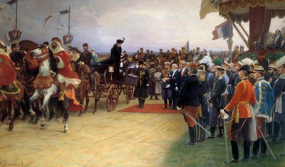 President Emile Loubet Welcomes Tsar Nicholas II and Empress Alexandra by Albert Pierre Dawant