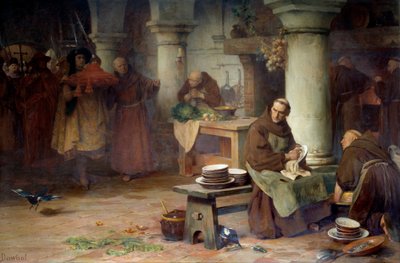 Saint Bonaventure (1217-1274) Receiving the Purple Cardinalice by Albert Pierre Dawant