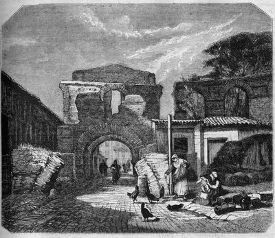 Gallo Roman architecture; view of Gallien Palace (3rd century amphitheatre). Bordeaux, Gironde by Albert Pierre Rene Maignan