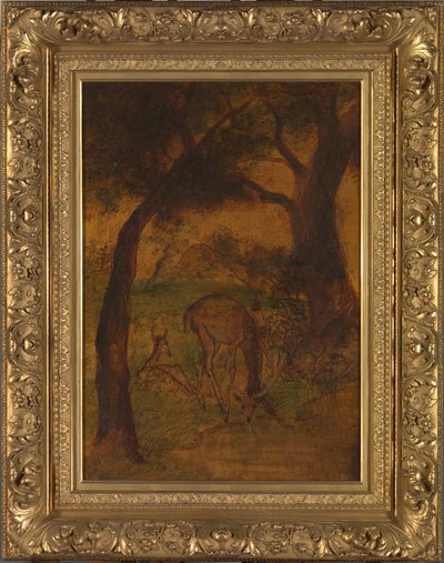 A Stag Drinking by Albert Pinkham Ryder