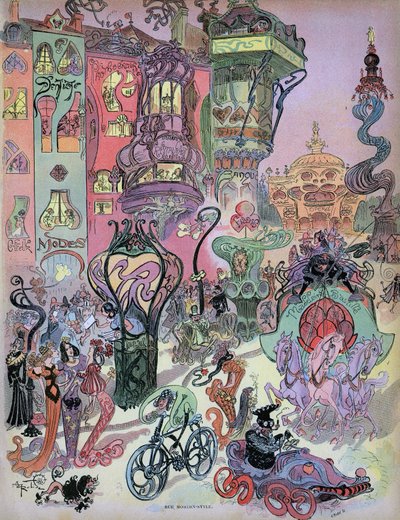 Advance view of Paris modern style by designer Albert Robida by Albert Robida