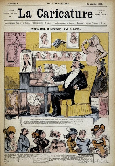 Alexandre Dumas in Divorce Specialist by Albert Robida (1848-1926), Cover 