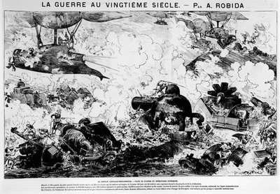 Anticipation: Battle of Mazayamba: The Australo-Mozambican Conflict, Warfare and Chemical Operations - in "The War in the 20th Century" by A. Robida by Albert Robida
