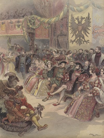 Ball at the Court by Albert Robida