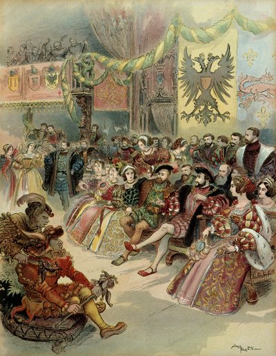 Ball at the Court of the King of France, Francois I by Albert Robida
