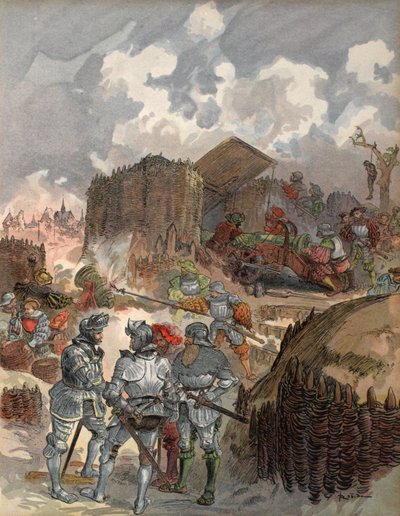 Bayard at the siege of Mezieres, illustration from 