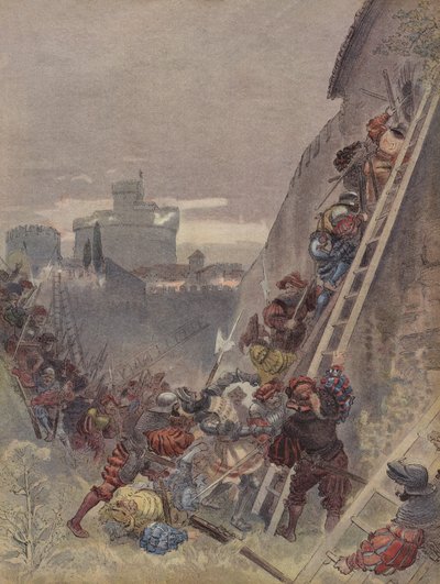 Bourbon is Killed in the Assault on Rome, May 6, 1527 by Albert Robida