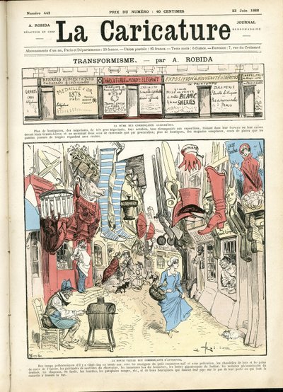 Illustration by Albert Robida for the Cover of La Caricature by Albert Robida