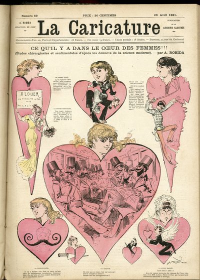 Illustration for the Cover of La Caricature (1880) by Albert Robida