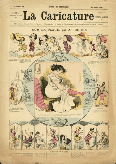 Illustration for the Cover of La Caricature (1880) by Albert Robida