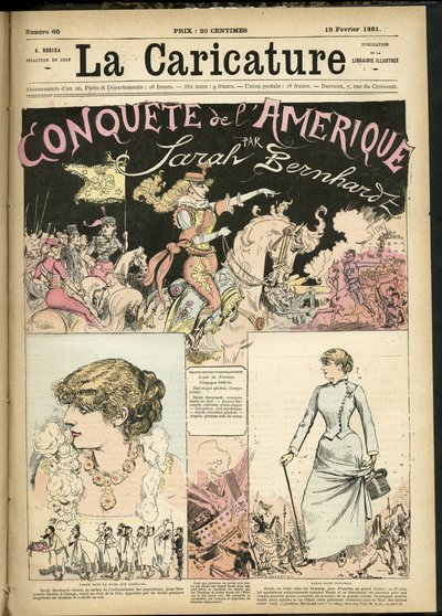 Illustration for the Cover of The Caricature (1880) by Albert Robida