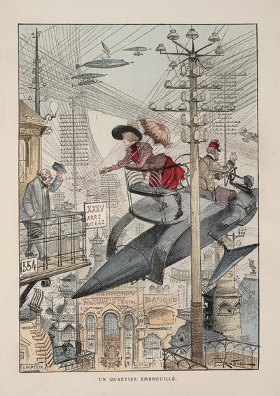 Illustration for Le vingtième siècle: La vie électrique by Albert Robida