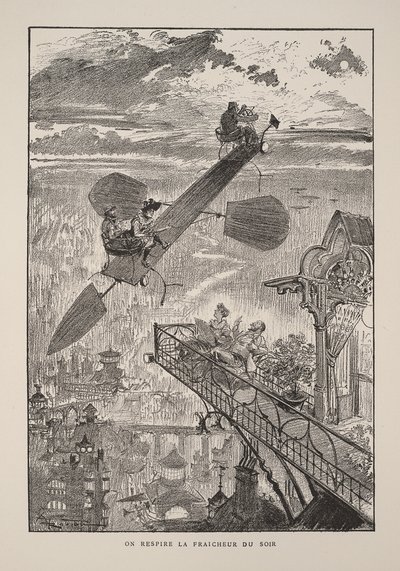 Illustration for Le vingtième siècle: La vie électrique by Albert Robida