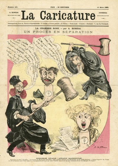 Illustration for the Cover of La Caricature (1880) by Albert Robida