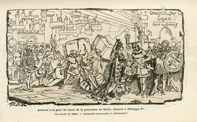 Illustration of Albert Robida in Histoire de France Tintamarresque by Albert Robida
