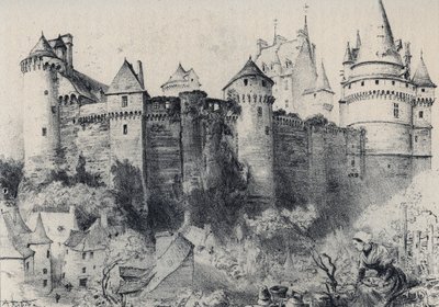 La Chateau fort de Vitre en Ille-et-Vilaine - La vieille France - La Bretagne - text, drawings and lithographs, by Albert Robida (1848-1926) undated end 19th century by Albert Robida