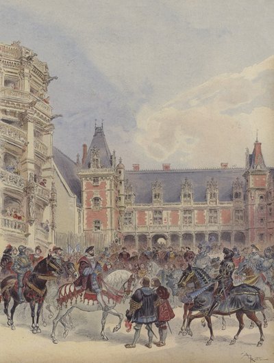 The Court at the Castles of the Loire by Albert Robida