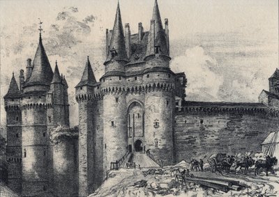Le Chatelet in Vitre en Ille-et-Vilaine - La Vieille France - La Bretagne - Text, Drawings and Lithographs, by Albert Robida (undated end 19th century) by Albert Robida